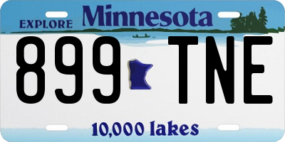 MN license plate 899TNE