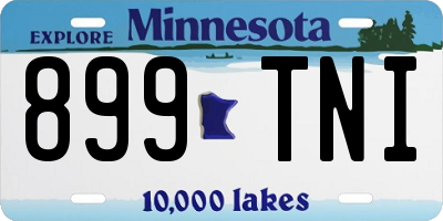 MN license plate 899TNI