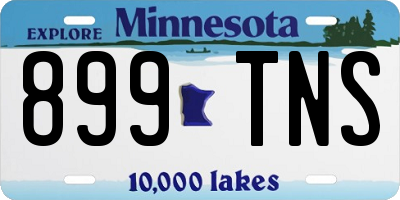 MN license plate 899TNS
