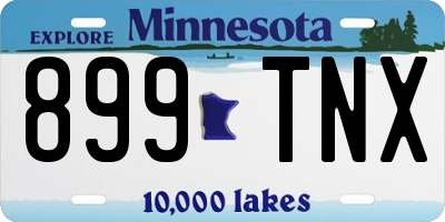 MN license plate 899TNX