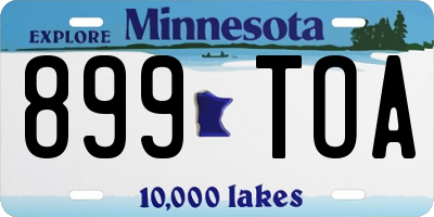 MN license plate 899TOA