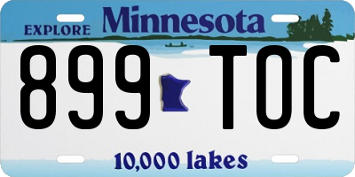 MN license plate 899TOC
