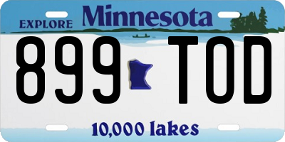 MN license plate 899TOD