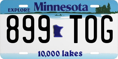 MN license plate 899TOG
