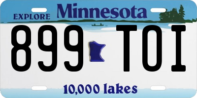 MN license plate 899TOI