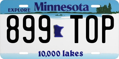 MN license plate 899TOP