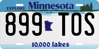 MN license plate 899TOS