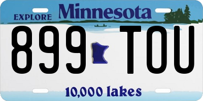 MN license plate 899TOU