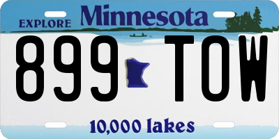 MN license plate 899TOW