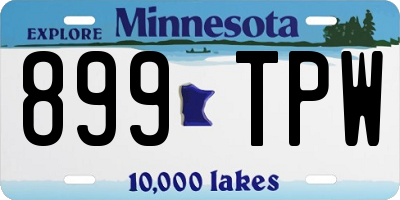 MN license plate 899TPW
