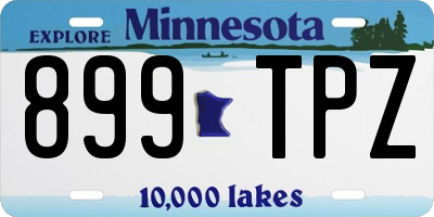 MN license plate 899TPZ