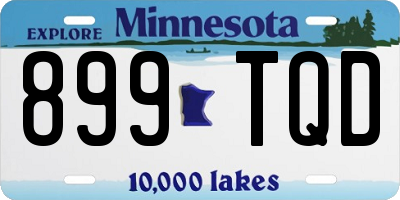 MN license plate 899TQD