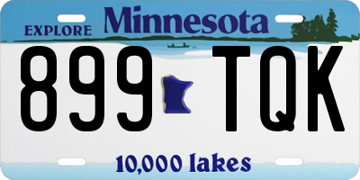 MN license plate 899TQK