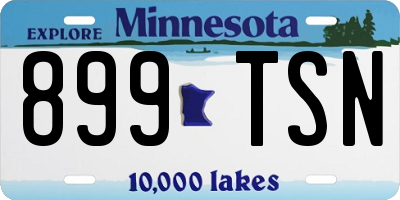 MN license plate 899TSN