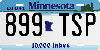 MN license plate 899TSP