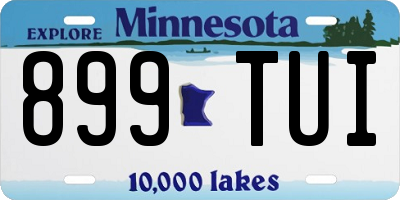 MN license plate 899TUI
