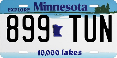 MN license plate 899TUN