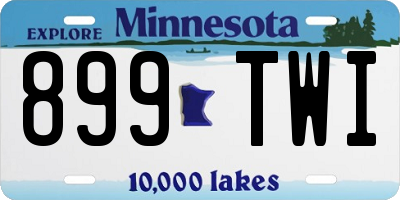 MN license plate 899TWI