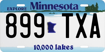 MN license plate 899TXA