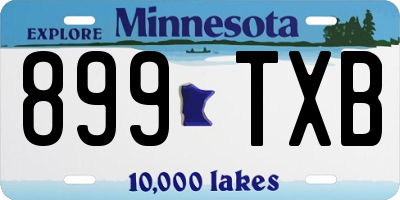 MN license plate 899TXB