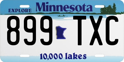 MN license plate 899TXC