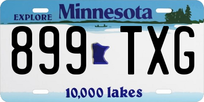 MN license plate 899TXG