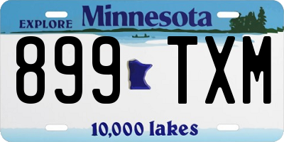 MN license plate 899TXM
