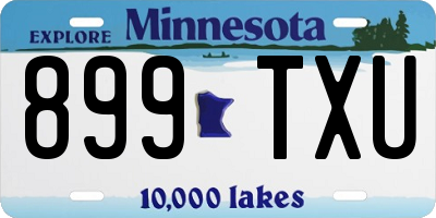 MN license plate 899TXU