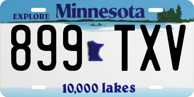 MN license plate 899TXV
