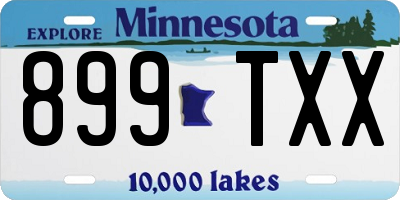 MN license plate 899TXX