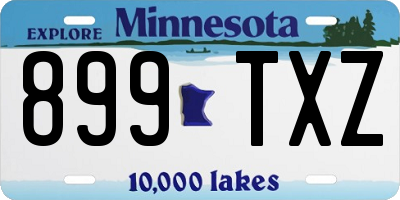 MN license plate 899TXZ