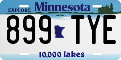 MN license plate 899TYE
