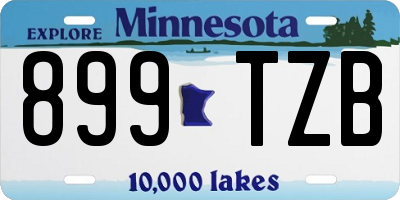 MN license plate 899TZB