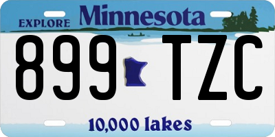 MN license plate 899TZC