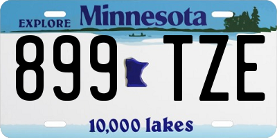 MN license plate 899TZE