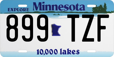 MN license plate 899TZF