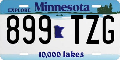 MN license plate 899TZG
