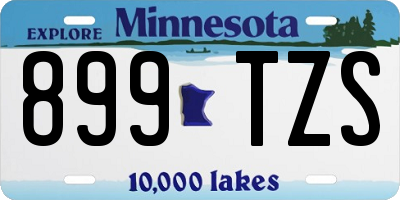 MN license plate 899TZS
