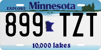 MN license plate 899TZT