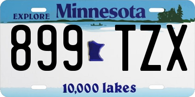 MN license plate 899TZX