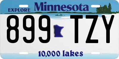 MN license plate 899TZY