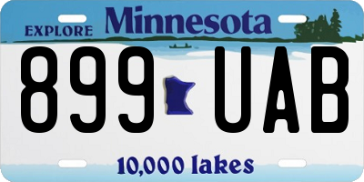 MN license plate 899UAB