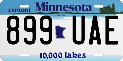 MN license plate 899UAE