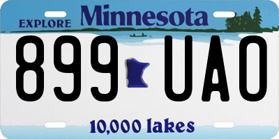 MN license plate 899UAO