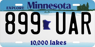 MN license plate 899UAR