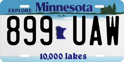 MN license plate 899UAW