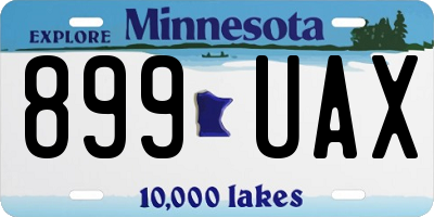 MN license plate 899UAX