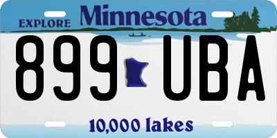 MN license plate 899UBA