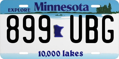 MN license plate 899UBG