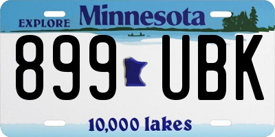 MN license plate 899UBK